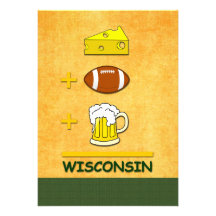 Bière le Wisconsin du football de fromage Invitation