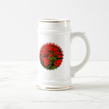Bière rouge Stein de géraniums Tasses À Café