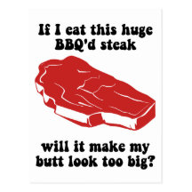 Bifteck drôle de BBQ Cartes Postales