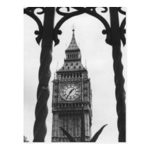 Big Ben dans noir et le blanc Carte Postale