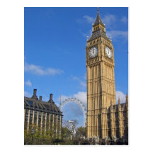 Big Ben et la carte postale d'oeil de Londres