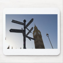 Big Ben et plaque de rue Londres Tapis De Souris