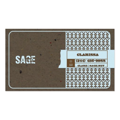 Bigorneau naturel de papiers cartes de visite personnelles