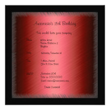 Bijou rouge d'anniversaire d'invitation 15ème