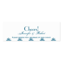 Billet bleu marocain de boissons de mariage damass cartes de visite professionnelles