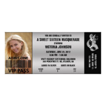 Billet d'admission de la mascarade VIP de sweet si Faire-parts