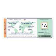 Billet de carte d'embarquement d'anniversaire de c invitations personnalisées