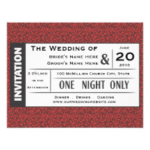 Billet de mariage ! cartons d'invitation