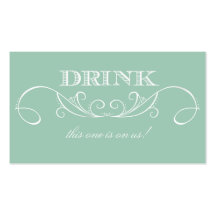 Billet en bon état de boissons de mariage de remou cartes de visite personnelles