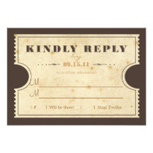 Billet vintage RSVP Invitation
