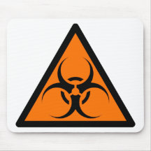 Bio risque ou orange de avertissement de symbole d tapis de souris