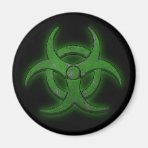 Biohazard vert aimant pour réfrigérateur