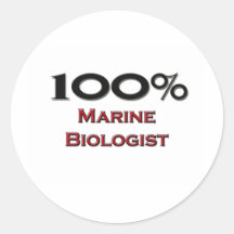 Biologiste de marine de 100 pour cent autocollant rond