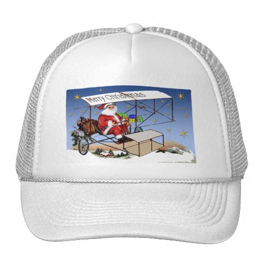 Biplan vintage frais le père noël casquettes de camionneur