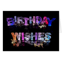 Birthday Wishes In Lights Photo Greeting Cards