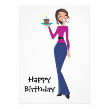 BirthdayGirl, joyeux anniversaire Cartons D'invitation Personnalisés