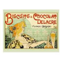 Biscuits et Chocolat Delacre (sauge) Cartes Postales