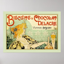 Biscuits et Chocolat Delacre (sauge) Affiches