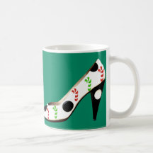 Biscuits pour Père Noël et des chaussures de talon Tasse À Café