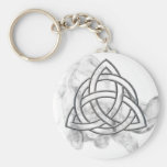 Biseau argenté de Triquetra Porte-clé