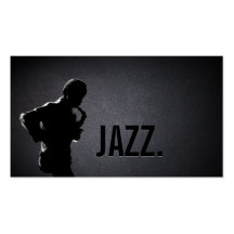 Black Out Sax Player Jazz Music Business Card