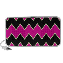 Black Pink Chevron Mp3 Speakers