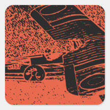 Black Plane Autocollants Carrés