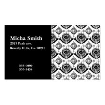 Black & White Classy Baroque Golden Monogram Business Card Templates