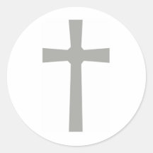 Blanc affectueux de grise de Croix 3 Adhésif Rond
