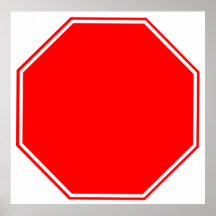 Blanc/affiche personnalisable de signe d'arrêt