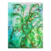 Blanc bleu vert clair de FLOURISHES LUNATIQUES Carte Postale