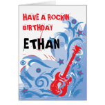 Blanc de carte d'anniversaire de guitare de Rockin