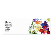 Blanc de carte de profil d'amusement d'orchidée modèle de carte de visite