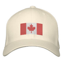 Blanc de chapeau de drapeau du Canada Casquette Brodée