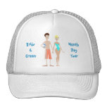 Blanc de chapeau d'invité de mariage de destinatio casquette