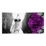 Blanc de noir de damassé de rose de pourpre de Pho Carte Avec Photo