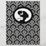 Blanc de noir de silhouette de femme de papillon d tract customisé