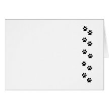 Blanc de Pawprints de traces de pattes de chien, n Cartes