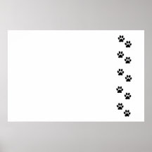 Blanc de Pawprints de traces de pattes de chien, n Posters