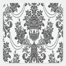 blanc de roses de damassé et black.ai sticker carré
