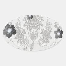 blanc de roses de damassé et black.ai autocollants