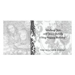 blanc de roses de damassé et black.ai photocartes personnalisées
