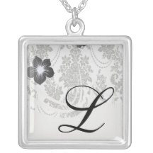 blanc de roses de damassé et black.ai pendentifs personnalisés