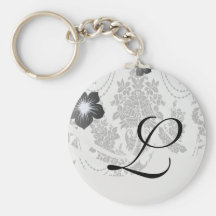 blanc de roses de damassé et black.ai porte-clés