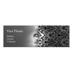 Blanc de ruban de gemme de MONOGRAMME de DAMASSÉ Cartes De Visite Professionnelles