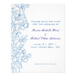 Blanc/économies florales de turquoise la date invitations