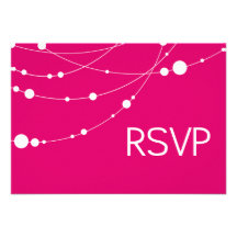 Blanc élégant de fuschia des brins RSVP Cartons D'invitation