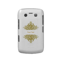 Blanc et caisse baroque de Blackberry d'or Coques Blackberry Bold