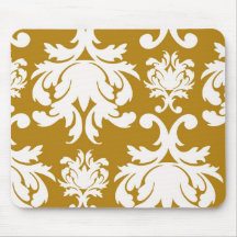 blanc et damassé de royale d'or belle tapis de souris