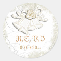 Blanc floral de mariage des cloches d'église n autocollant